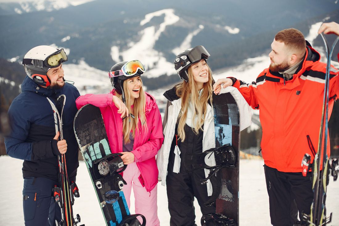 Snowboarders on a mountain