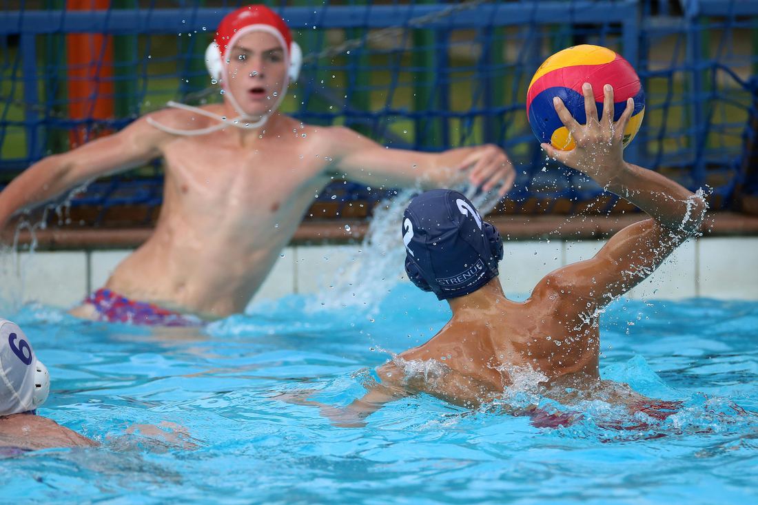 Water polo match in action